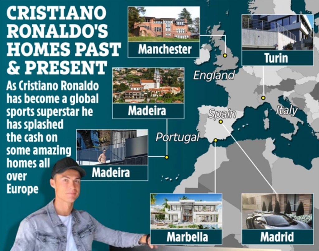 Къщите на Роналдо през годините: От скромното начало в Мадейра до палатите