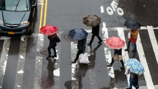 Winter Rain Dampens New York City