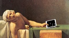 Марат - селфи... Картината е "Смъртта на Марат" на Пол Бодри
