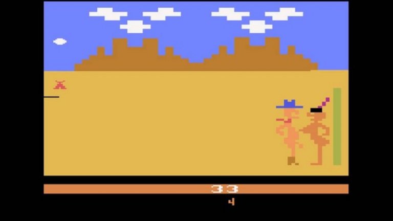 Custers Revenge

Този платформър, предназначен за конзолата Atari 2600, ви поверява управлението на генерал Джордж Къстър, останал в историята като символ на геноцида над коренното население на Америка. В Custers Revenge той е въоръжен с една огромна… ерекция. Целта тук е да избягвате вражеските индиански стрели, за да стигнете до другия край на екрана, където ви очаква гола американска туземка, вързана на стълб. За да спечелите точки, трябва да извършите сексуален акт с нея, без значение, че той далеч не е по взаимно съгласие.

Порнография, расизъм и изнасилване в един пакет – достатъчен, за да предизвика шок при излизането си през 1982. Играта добива известност заради скандалното си съдържание и реализира добри продажби, но в крайна сметка е спряна от разпространение.
