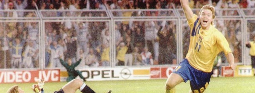 9. Швеция - Англия 2:1, групова фаза на Евро 1992, 1992 г.
Англия се нуждае от победа или поне от голово равенство, за да излезе от групата. Дейвид Плат се разписва рано, но Ериксон и Бролин обръщат в полза на скандинавците. 