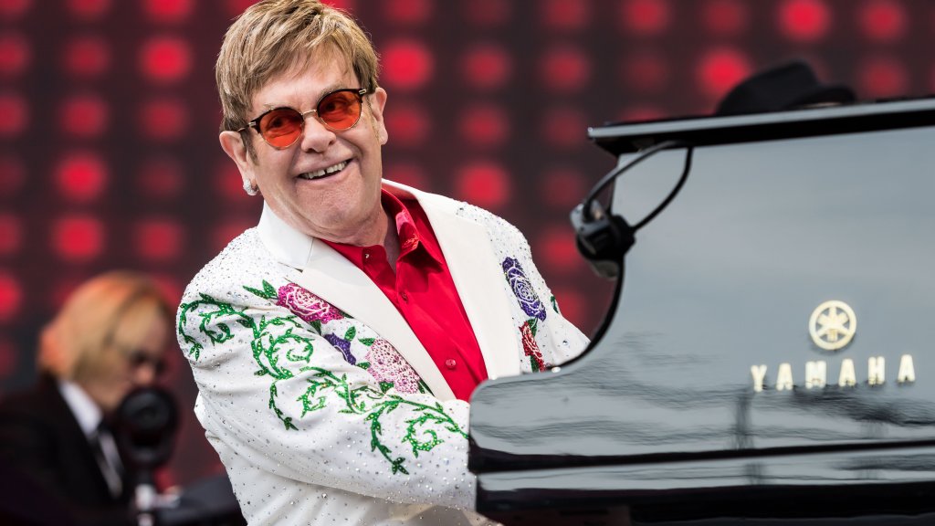 Elton John Performs at the Twickenham Stoop