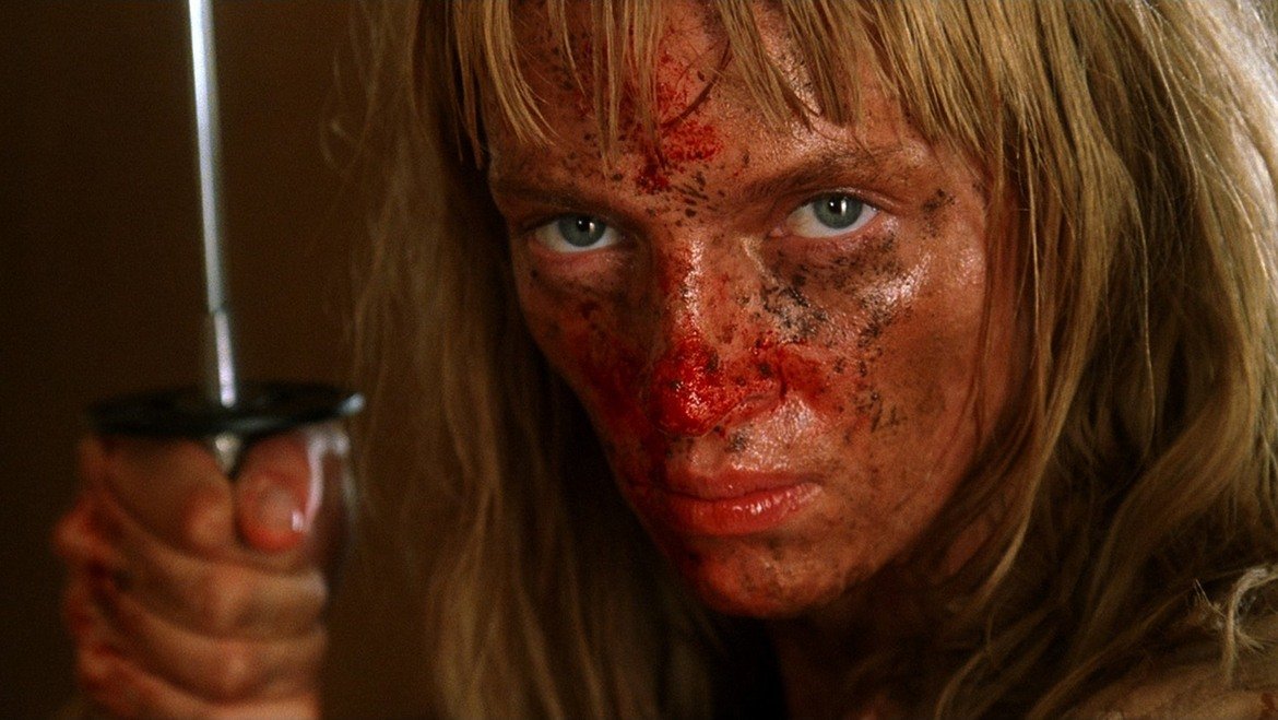 Незабравимата Ума Търман в "Kill Bill", създадена от Куентин Тарантино. Героинята - Беатрикс Кидо, с нейния жълт анцуг има само една цел - да убие Бил.