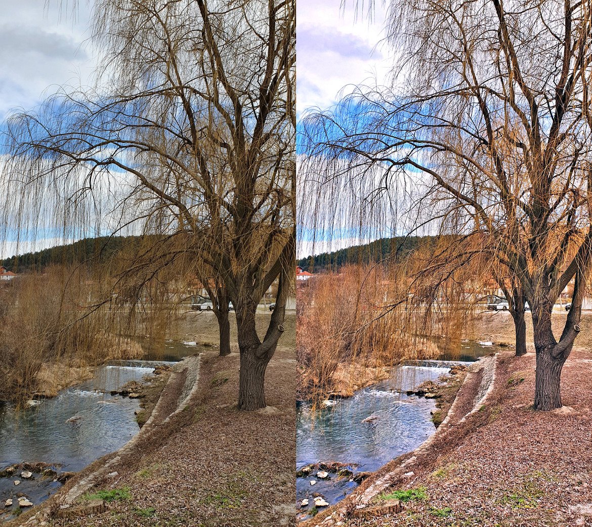Камерата на Samsung S10+ прави много приятени кадри с точни и реални цветове, добра експозиция и отличаващи се детайли. Това означава, че после лесно се редактира до цветен и ярък кадър, какъвто обичат социалните мрежи. Отляво можете да видите необработена снимка, а отдясно - резултатът след няколко секунди донастройване. 