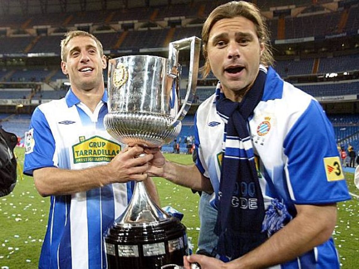 Сабалета и Почетино с Купата на Испания през 2006-а като играчи на Еспаньол.