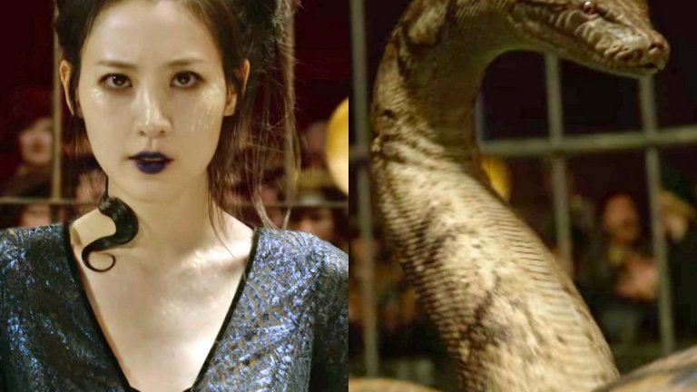 Клаудия Ким е в ролята на момичето, прокълнато да бъде превърнато в змия във "Фантастични животни 2"