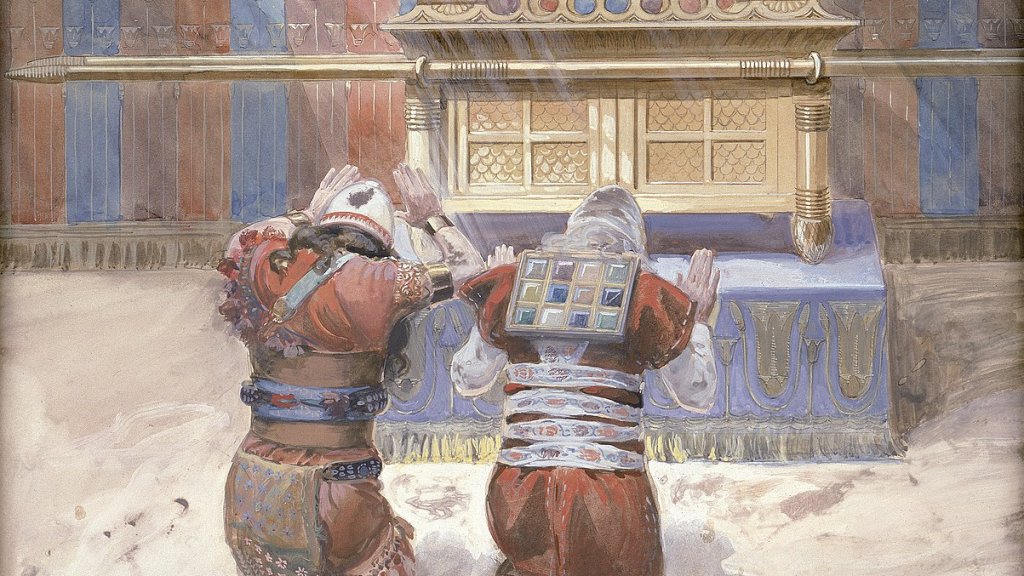 Tissot_Moses_and_Joshua_in_the_Tabernacle