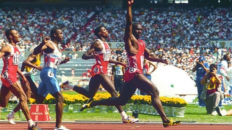 Бен Джонсън
През 1988 Бен Джонсън спечели олимпийския златен медал в Сеул на 100 метра и постави нов световен рекорд. Роденият в Ямайка атлет, който се състезаваше за Канада се превърна в герой, но три дни по-късно допинг пробата му се оказа положителна. Бен загуби златния медал, световния рекорд, както и 2,8 милиона долара от италианския му спонсор Diadora.