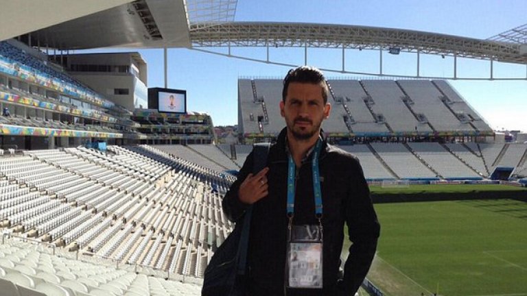 Хорхе Лопес на стадиона в Сао Пауло няколко дни преди трагедията