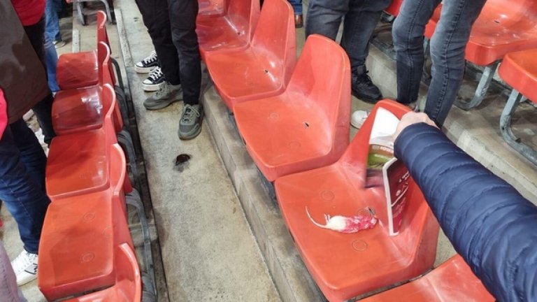 Мъртви плъхове полетяха към сектора за гости в дербито на Валония