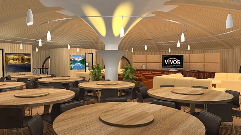 Зала за релакс в устойчив по време на апокалипсис бункер