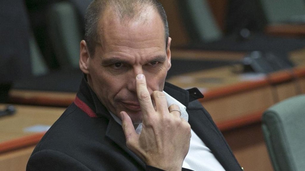 Greek Finance Minister Varoufakis waits for the start of an extraordinary euro zone Finance Ministers meeting to discuss Athens' plans to reverse austerity measures agreed as part of its bailout in Brussels