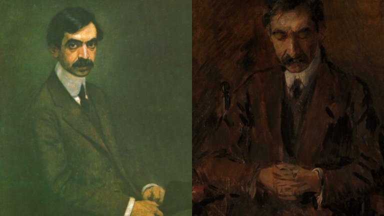 Двата портрета, които Цено Тодоров прави на Яворов - първият от 1909 г., вторият от 1914 г., месеци преди поетът да се самоубие