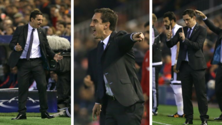 Гари Невил вече е треньор, а не само анализатор в студиото на "Скай".