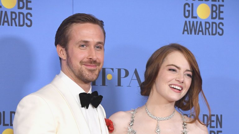 Той благодари на Ема Стоун и режисьора Деймиън Чазел, но посвети речта си на жена си - Ева Мендес.