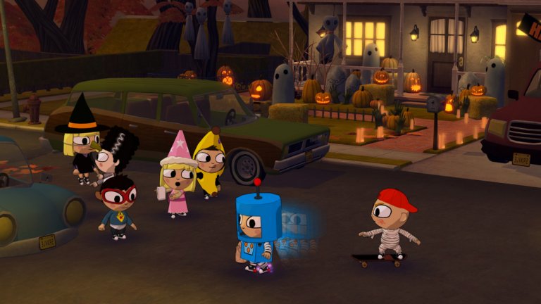 Costume Quest (PC, PS3, Xbox 360, iOS, Android)
При всичките пълни с ужаси и кървища игри, едва ли има по-автентичен начин да отбележите Хелоуин от двете части на Costume Quest. Това пълно с чар ролево приключение ще ви постави в ролята на братче и сестриче, които трябва да спрат нашествие на чудовища в нощта на празника. Традиционните костюми играят голяма роля в походовите битки, тъй като носят различни умения, а освен това пак с тяхна помощ ще може да изследвате всяко кътче от картата.
Замислена от големия дизайнер Тим Шефер и вдъхновена от класики като The Legend of Zelda и Earthbound, Costume Quest е забавна, цветна и пропита с атмосфера. Ако искате да усетите духа на Хелоуин, но без да се стряскате излишно, не пропускайте някоя от двете части. PS3 версията стана игра на годината в PlayStation Network, а като цяло Costume Quest бе обявена за най-добра дигитална игра за 2010 г. на Spike Video Game Awards.
