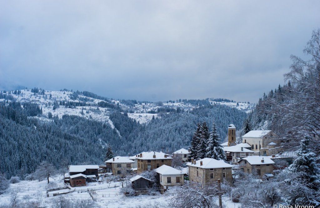 General view of the village. There are three valuable monuments in the village: three authentic Rhodope houses (Zgurovska, Uchikovska and Grigorovska house) and a church build in 1834.