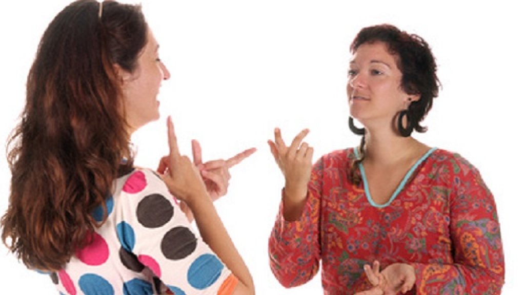 deaf persons hand demonstrating