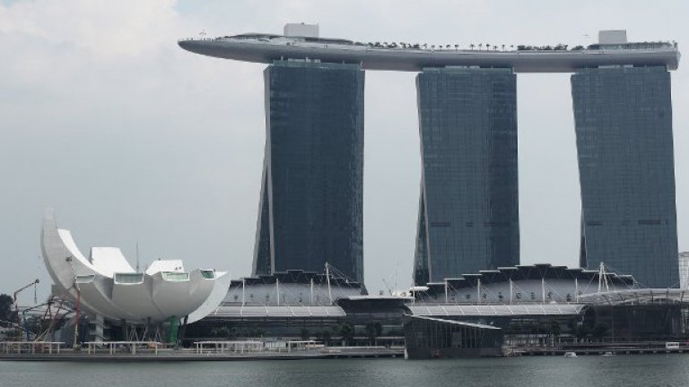 Сингапур, гледка към Marina Sands Resort Sky Deck