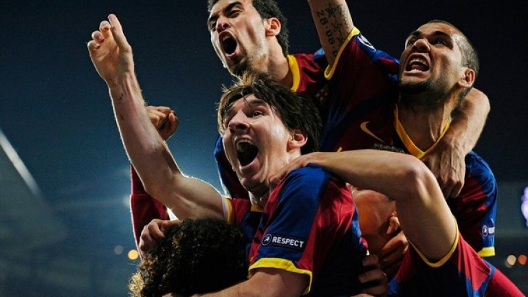 Страхотен кадър на еуфория след втория му гол във вратата на Реал в Шампионската лига през 2011-а. Това е любимият му мач - има 21 гола срещу големия съперник.