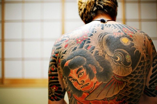 Истинска японска мафиотска татуйровка
