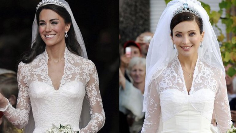 Модни хроникьори откриха, че сватбената рокля на Кейт е почти точно копие на роклята, която Gerald Watelet създава за италианската актриса Изабела Орсини