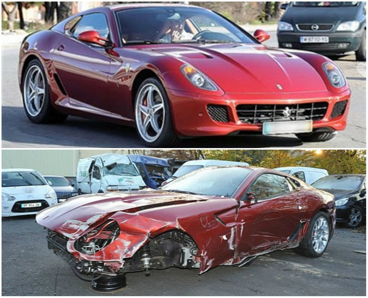 Ferrari 599 GTB Fioriano
Преди години португалецът катастрофира и с Ferrari, след като загуби контрол над своя автомобил и се удари в тунел, но отдаде това на разляно масло по пътя и не се отказа от любимата си марка. Въпросният злощастен за него модел бе 599 GTB, който купи през 2008-а за 310 000 долара, а после бе пуснат за продажба в eBay France за 50 000 евро (около 65 000 долара), въпреки непоправимите щети по колата.