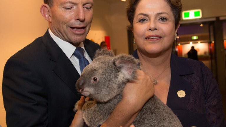 Премиерът на Австралия Тони Абът и бразилският президент Дилма Русеф