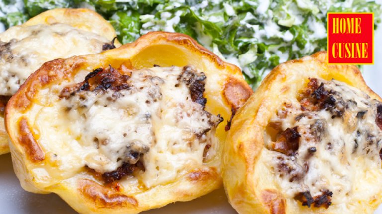 Пълнени картофи с телешко и зеленчуци