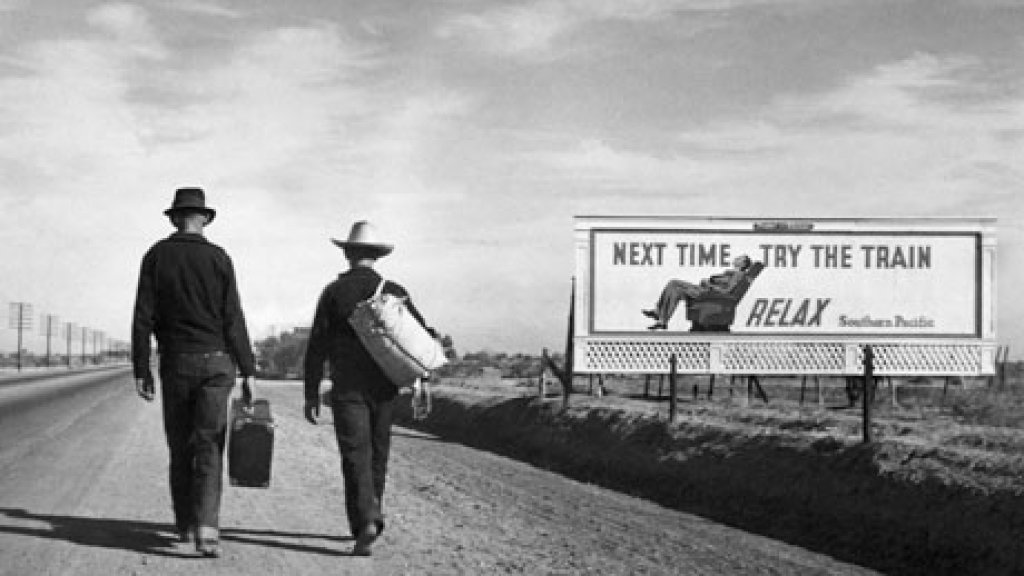 Two Dust Bowl refugees during the Great Depression