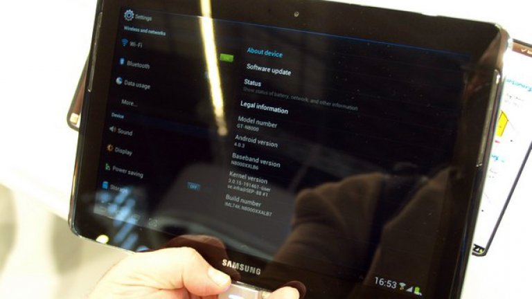 Samsung Galaxy Note 10.1 (GT-N8000) - данните, вкл. Android 4.0.3.