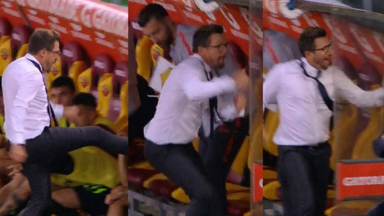 Наставникът на Рома Еузебио Ди Франческо със сигурност ще помни дълго двубоя с Аталанта не само заради резултата...