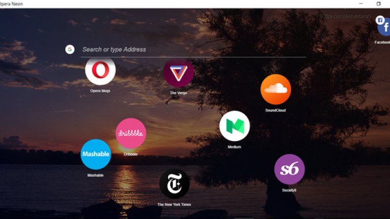 Новото предложение за десктоп браузър от Opera предлага вместо прозорци икони или "балончета". Може да се инсталира безплатно и е много лек и бърз