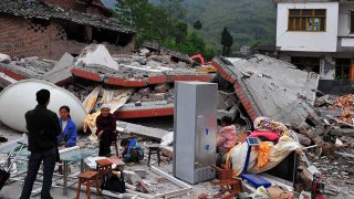 Aftermath of earthquake in Sichuan province