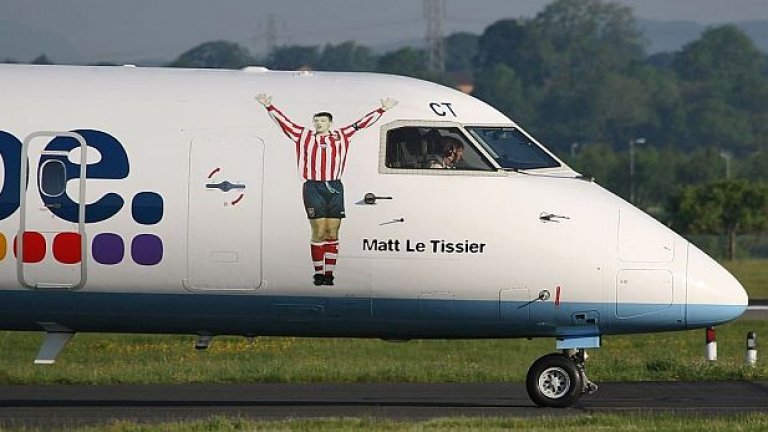 Самолетът на компанията „FlyBe“, който лети до Нормандските острови, е кръстен на легендата на "светците"