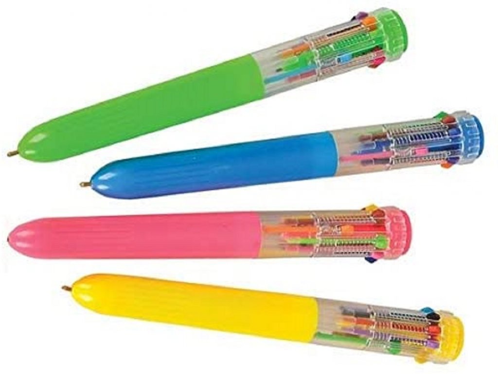 Химикалки с 10 цвятаНай-големият кеф беше да спуснеш всички пълнители наведнъж. Както много други неща обаче, и тези химикали бяха запазена марка само за най-готините в класа и често предизвикваха неподправена завист.