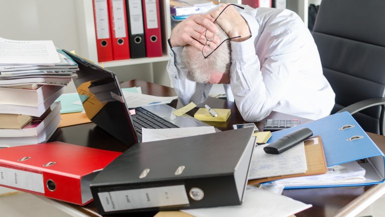 Бъркотията на бюрото води и до повече стрес.