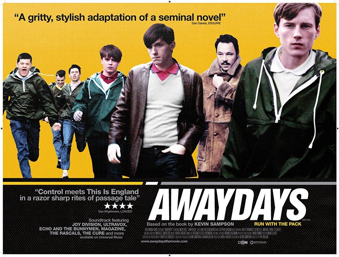 "Awaydays" (2009)
Действието се развива в пост-пънк ерата и първите години на Маргарет Тачър като премиер. На група млади мъже не им харесва живот от типа "на работа-вкъщи". Секс, наркотици, рокенрол... готини дрехи, футбол и насилие. Добър филм и единственият ви шанс да видите хулиганите на Транмиър.