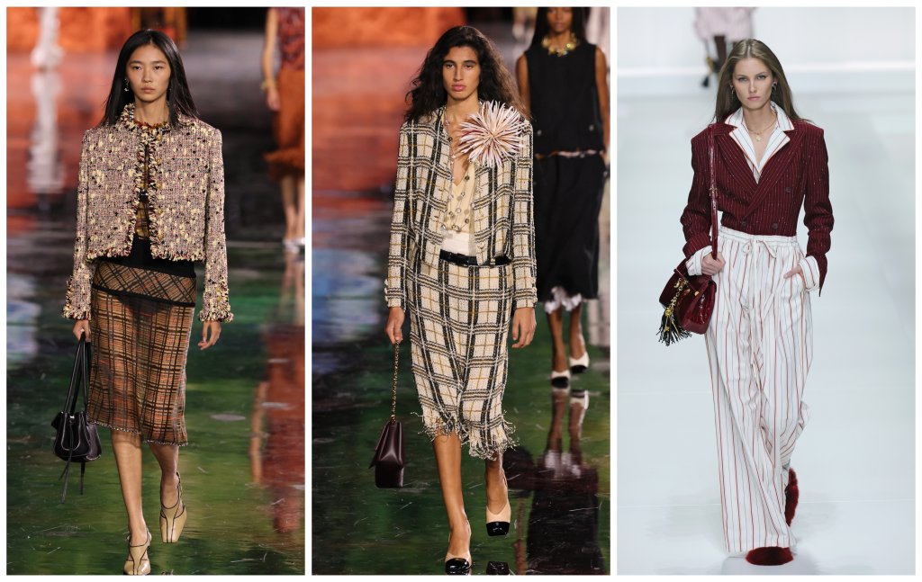 Комбиниране на принтове
През 2026 няма нужда да избирате само един принт – модата насърчава смелото комбиниране на всичко, от точки и животински шарки до райета и графични мотиви. Смесването на десени, особено при животинските принтовете, се завръща като израз на индивидуалност и игривост. Брандове като Khaite вече показват как леопардови мотиви могат да се съчетаят с флорални елементи по неочакван, но напълно естествен начин.