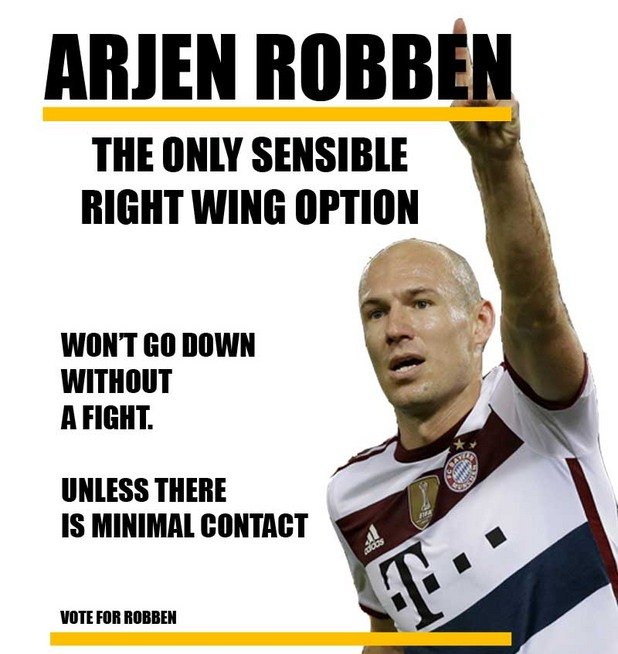 Ариен Робен - единствената разумна опция вдясно

Няма да падне без бой.

Освен при минимален контакт.