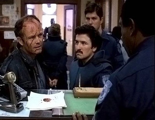В "Робокоп" (1987) на режисьора Пол Верховен, антагонистът Кларънс Бодигер (изигран от Къртууд Смит) е закаран в полицията, където казва на сержанта "Give me my f*ckin' phone call!". Цялата реплика е непредвидена, което си личи и по изненаданите физиономии на останалите актьори