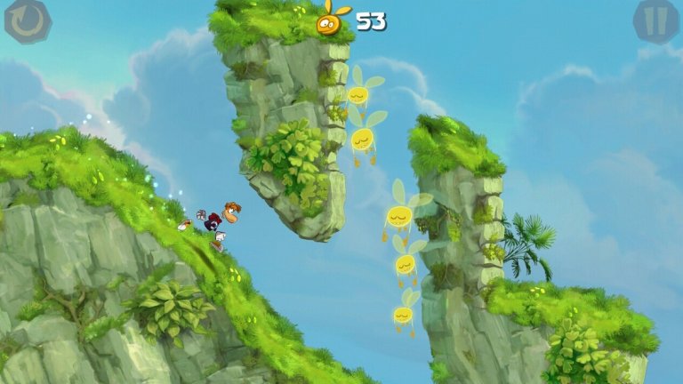 Rayman Jungle Run (5.89 лв., iOS/Android)
Геймърите веднага ще се сетят за популярната 2D платформър серия със симпатичния анимационен герой, но не е нужно да си играл видеоигри, за да се потопиш в шарения свят на Rayman Jungle Run. Платформър играта се управлява само с едно докосване и дизайнът е безупречен за играене в движение: героят ви се движи сам и вие само трябва да направлявате маневрите му с един пръст. Разкошната графика е създадена със същия енджин като на конзолния хит Rayman Origins. Първите 20 нива от Rayman Jungle Run са безплатни, а останалите си заслужават всяка стотинка.