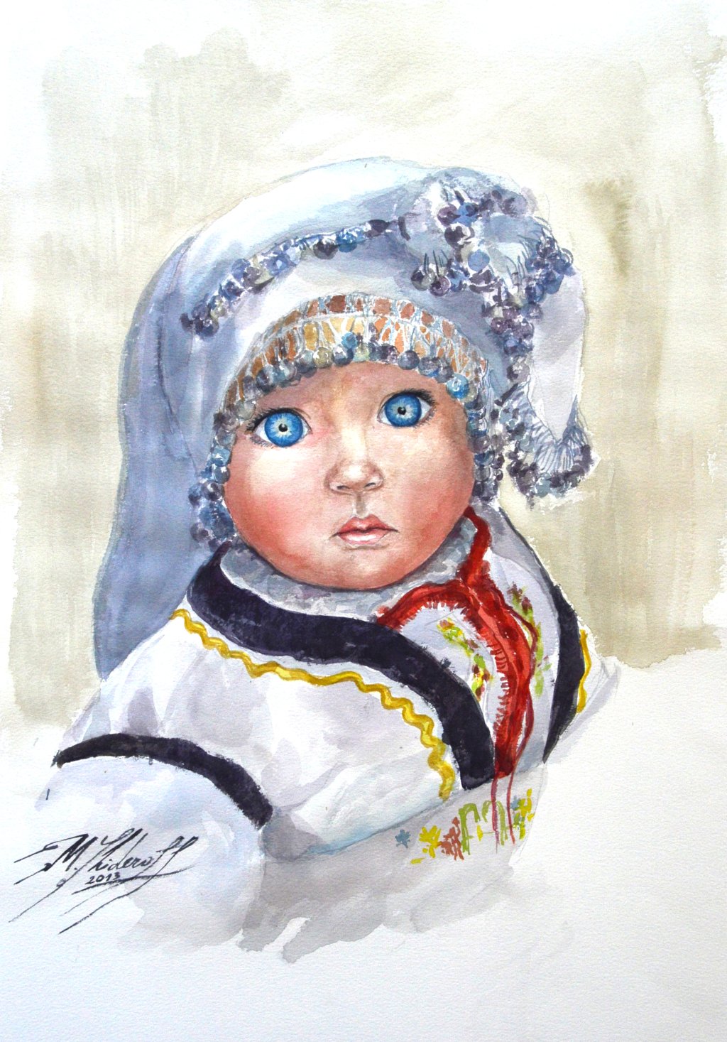 Бебето Атанаска, с чиито родители Марина се запознава благодарение на този портрет