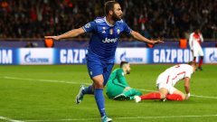 Юве повали Монако с 2:0, благодарение на два гола на Гонсало Игуаин в първия мач