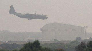 RAF Aircraft Participate In Aid Drops To Stranded Yazidi Refugees
