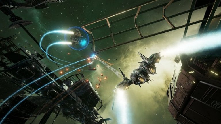 EVE: Valkyrie
Тази игра започна просто като малко техническо демо за възможностите за пресъздаване на вселената на EVE във виртуална реалност, но бързо се превърна в едно от най-атмосферните игри, в които може да се потопите с VR шлем. EVE: Valkyrie представлява бойна игра с космически кораби, която е част от гигантската РС масова онлайн игра EVE: Online. Всеки двубой започва от пилотската кабина в очакване да бъдете запокитени в черната бездна на космоса. Като сингъл кампания, тя е приятно VR изживяване, но като мултиплейър битки е направо невероятна. За момента играта е налична за Oculus Rift и PlayStation VR.