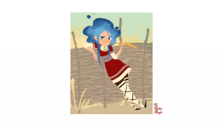 Типаж на Вихра - дъщеря на Вулкан Змей и когато се ядоса, косата й се превръща в буреносен облак