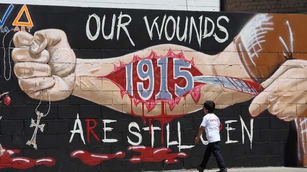 Графит, посветен на арменския геноцид, в Лос Анджелис
