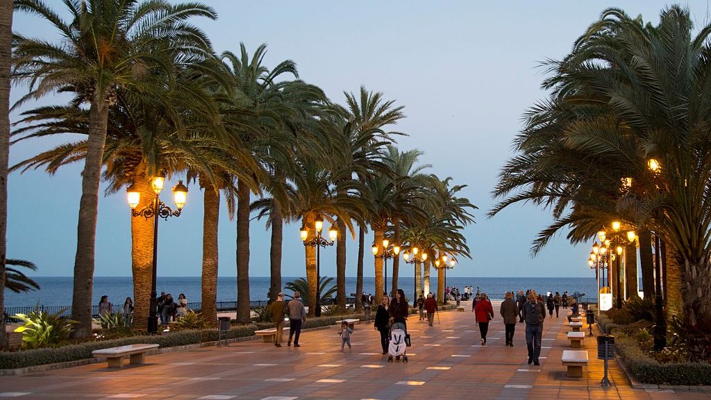 Popular holiday resort town of Nerja, Malaga province, Spain