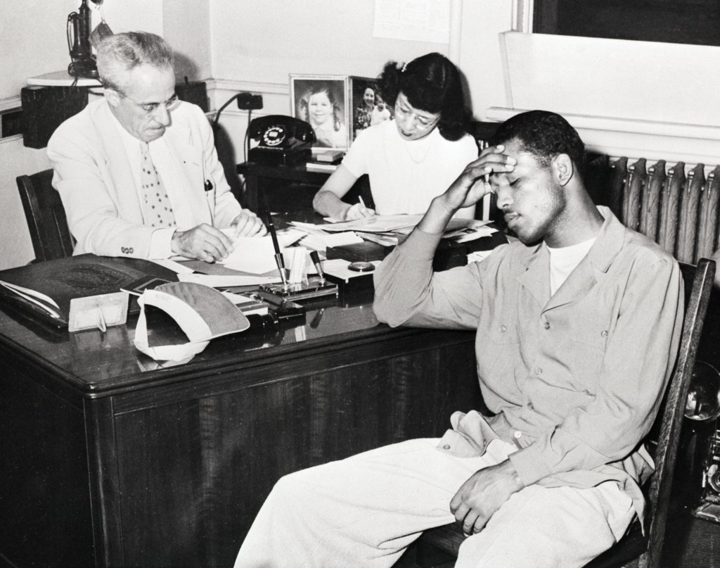 Sugar Ray Robinson Being Questioned by Coroner